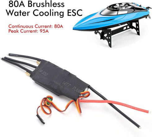 Naroote 80A Brushless Esc, Brushless Motor Controller, ESC Brushless Water Cooled ESC for RC Boat Accessories