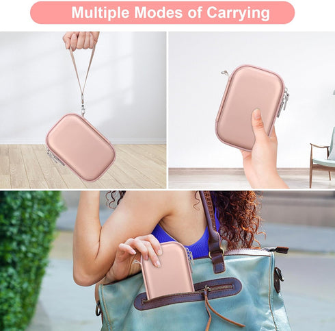 Canboc Carrying Case - Compatible with KODAK Printomatic Digital Instant Print Camera, Rose Gold, Case Only