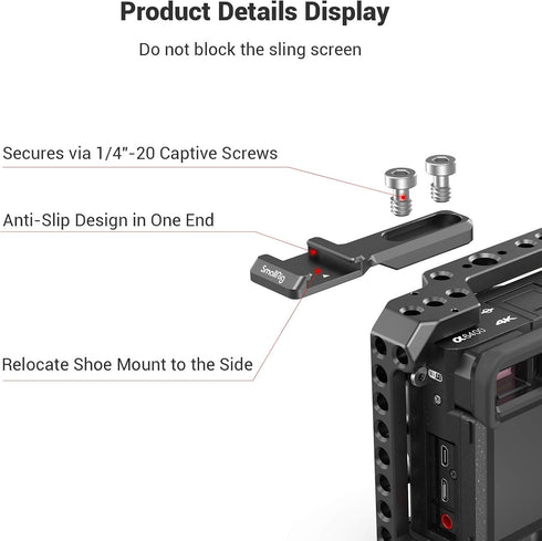 SmallRig Cold Shoe Extension, Outrigger Shoe Mount Adapter for Microphone, EVF, Camera Accessories - 2879