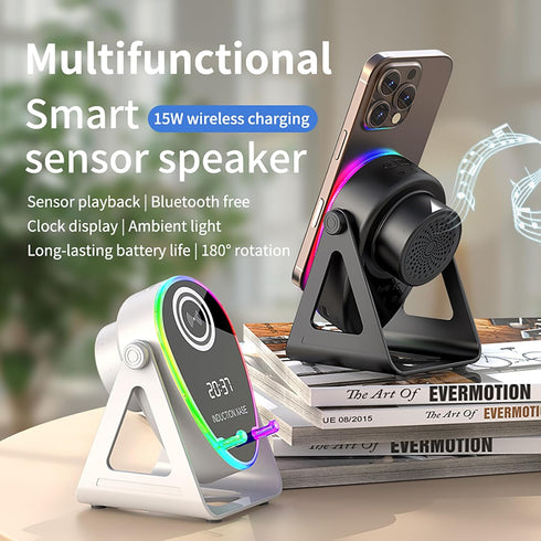 Hounyoln 5 1 1800mAh 360 4-13" in Induction Bluetooth Speaker with Phone Stand, RGB Lighting Induction Speaker