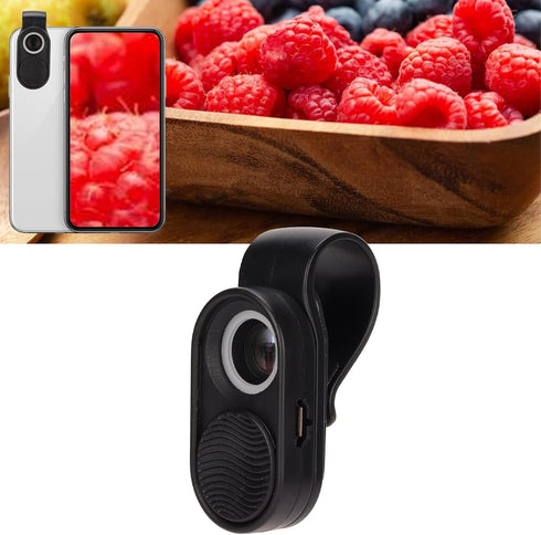 PUSOKEI 100X Phone Microscope, Mini Pocket Phone Camera Lens Attachment Microscopes with Universal Clip and LEDs,