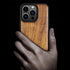Carveit 14 Magnetic Wood Case for iPhone Pro - Natural Wood & Black Soft TPU - Shockproof Protective Cover - Unique
