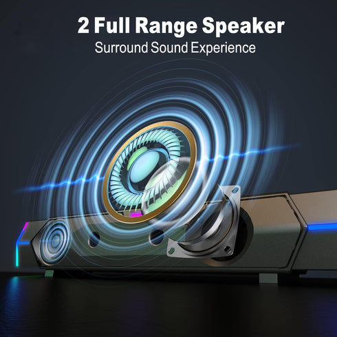 VINNFIER V18 Bluetooth & USB Smart Compability Computer Speakers for PC Desktop Monitor, Gaming PC Sound Bar, Superb