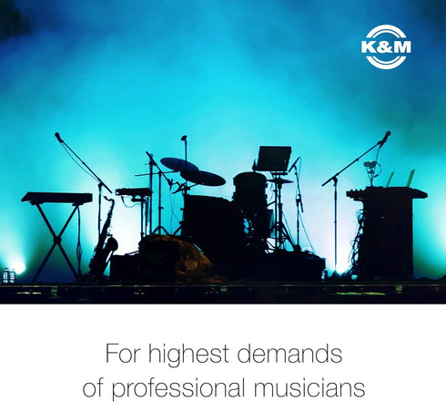 K&M Headphones, Black, Universal Support, Portable Electronic Device Stand, Steel Construction, Rubber Covered