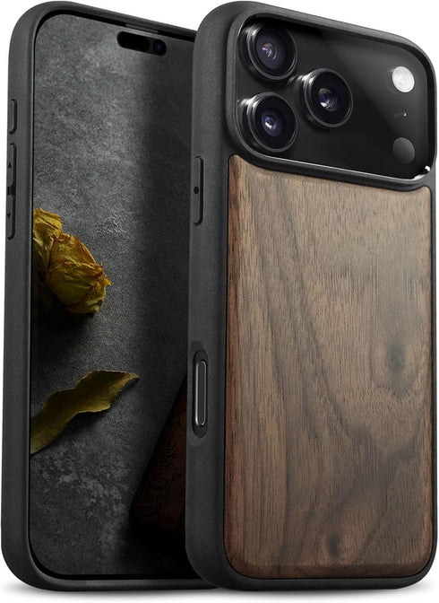 Carveit Magnetic Wooden Case for iPhone 17 Pro Case, Wood Artisan Engraved &