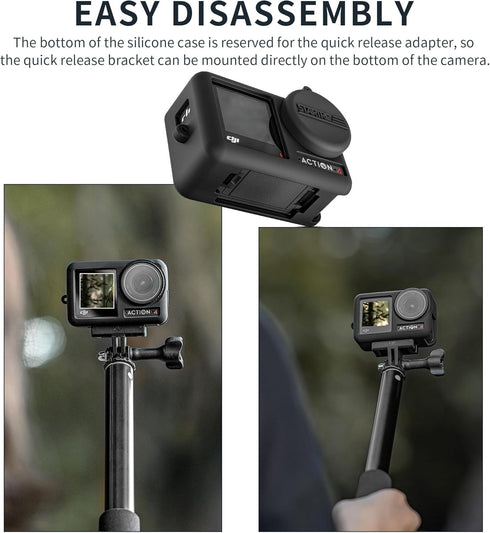 Silicone Protective Sleeve Cover for DJI Osmo Action 4/3 Camera, Lens Protector Cap with Anti-Lost Rope