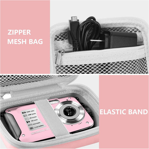 Leayjeen Underwater Camera Case for EUXOR/YEEIN/FKATEEN/YISENCE/HICSHON 10FT 30MP FHD 1080P Waterproof Camera (Pink)