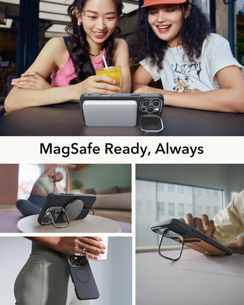 ESR 16 16 for iPhone Pro Max Case, Silicone Case with Stand, Compatible with MagSafe, Built-in Camera Stash Stand