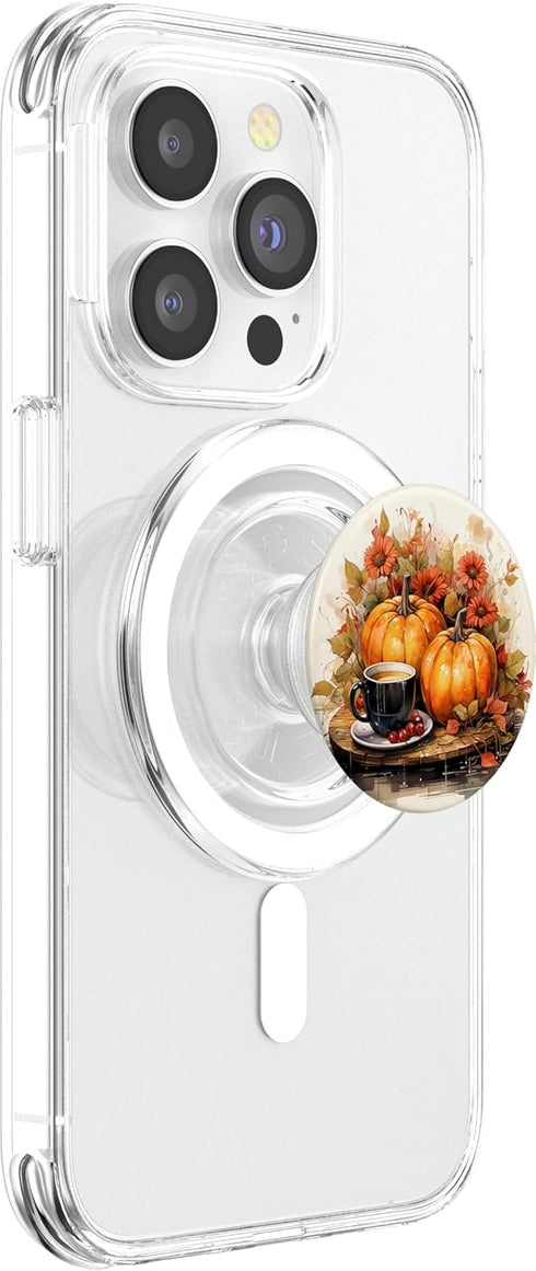 Pumpkin Spice Latte Fall Leaves Holidays PopSockets MagSafe PopGrip for iPhone