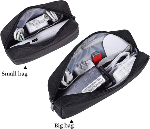Canvas Waterproof Universal Electronic Accessories Organizer for Power Bank, Charging Cords, Chargers, Mouse, USB
