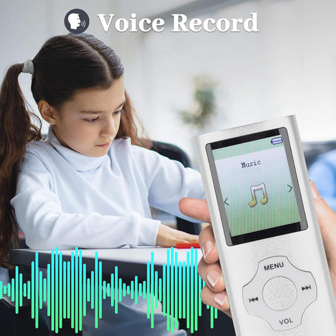 Bewinner MP3 MP4 1.8 inch MP3 128GB Music Player with HiFi Speaker, Color Screen Player, Supports Expansion, E Book