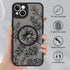 OOK 15 6.1 Inch Designed for iPhone Case Black Floral Flower Leaves Pattern Compatible with Magsafe Soft TPU Bumper