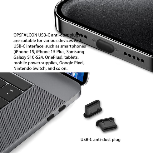 USB C Dust Plug, Anti Dust Cover Plugs, USB Dust Cover Port Plugs, Silicone USB Cap Port Stopper Kit with Cleaning Foam