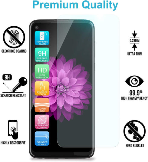 TJS Compatible with Motorola Moto G Power (2020) Case, with Tempered Glass Screen Protector, Heavy Duty Drop Protector