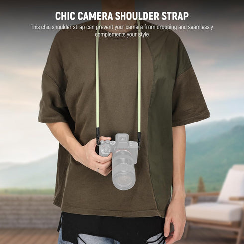 43"/110cm, CA098 NEEWER Camera Shoulder Strap, Durable Round Woven Nylon Climbing Rope Neck Strap with Keyrings