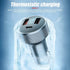 72W Fast Car Charger Adapter, Dual USB Type C with LED Display, QC 3.0 PD Cigarette Lighter Adapter