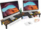 Large Dual Monitor Riser Stand for Desk: Adjustable Length Angle, Double Computer Riser for Desktop Organizer, Monitor