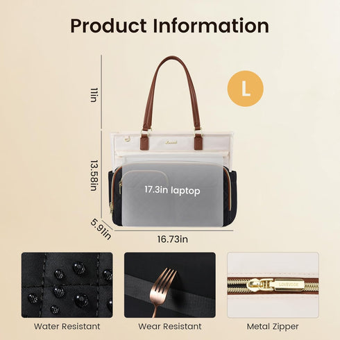 LOVEVOOK 17.3 Inch Tote Bag with Large Cup Holder, Work Tote Bags for Women, Large Capacity Teacher Tote with Multi