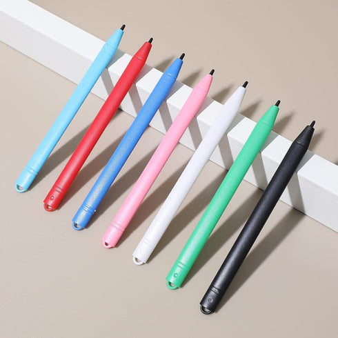 Homoyoyo 7pcs Colorful Drawing Stylus with Tether, Replacement Pen for LCD Writing Tablet, Drawing Board, Doodle Pad