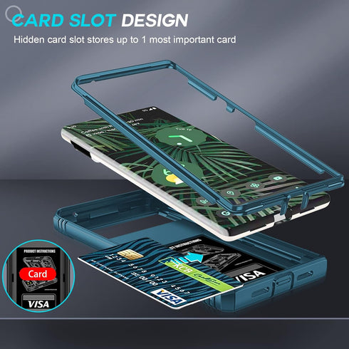 LeYi 6 6 360 for Pixel Pro Case, Google Pixel Pro with Slide Camera Cover, Full Body Military-Grade Phone Case
