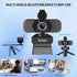 Krieer 1080P HD Webcam with Dual Mics Autofocus, Noise Cancellation, Wide-Angle, Auto Light Correction, Privacy Cover