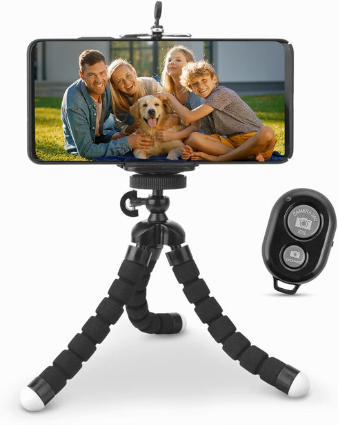 IDANCE Phone Tripod with BT Wireless Remote, 62" Flexible Tripod and Selfie Stick,