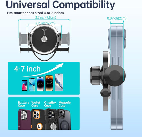 Tirmrin 360 Dashboard Car Phone Holder, Universal Rotation Dash Phone Mount for Car, Multifunctional Dashboard Clip