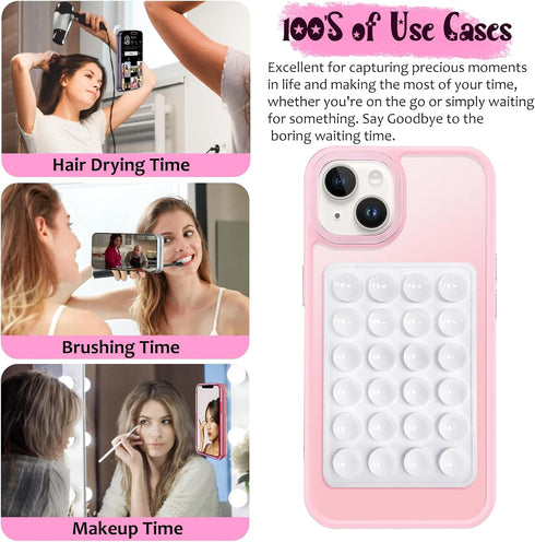 Silicone Suction Phone Case Mount, Adhesive Phone Accessory for Smartphones, Hands-Free Mirror Shower Phone Holder