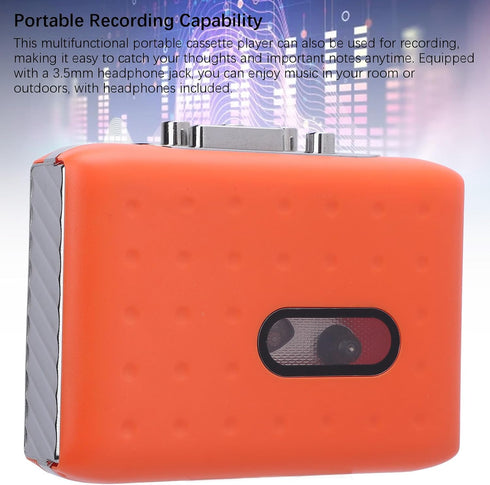 Cassette Cassette Cassette MP3 Player Tape Recorder, Portable Tape Player, USB C to Converter, Built in Microphone