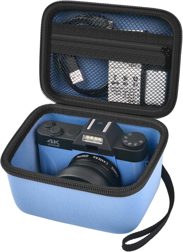 Vlogging Camera Case for Duluvulu/TEBNGIHNM/zheozeig/Oiadek 4K Digital Cameras, Carrying Storage for Lens, Cable, and