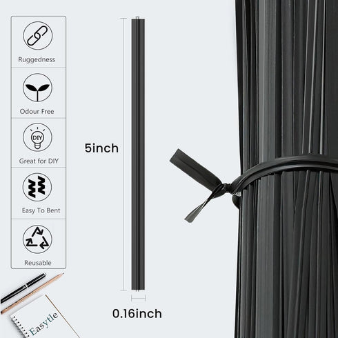 400 Pcs Twist Ties for Bags - 5" Reusable Black Plastic Coated Heavy Duty Twist Ties