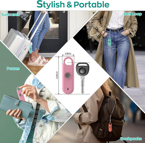 Fauxomor 140dB 3 Pack Personal Safety Alarm for Women, Safe Alarm Protection Keychain with Strobe Light & Low Battery