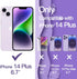 JETech Cute Case for iPhone 14 Plus 6.7-Inch, Wave Frame Curly Shape Shockproof Phone Cover for Women and Girls, Clear Hard PC Back (Purple)