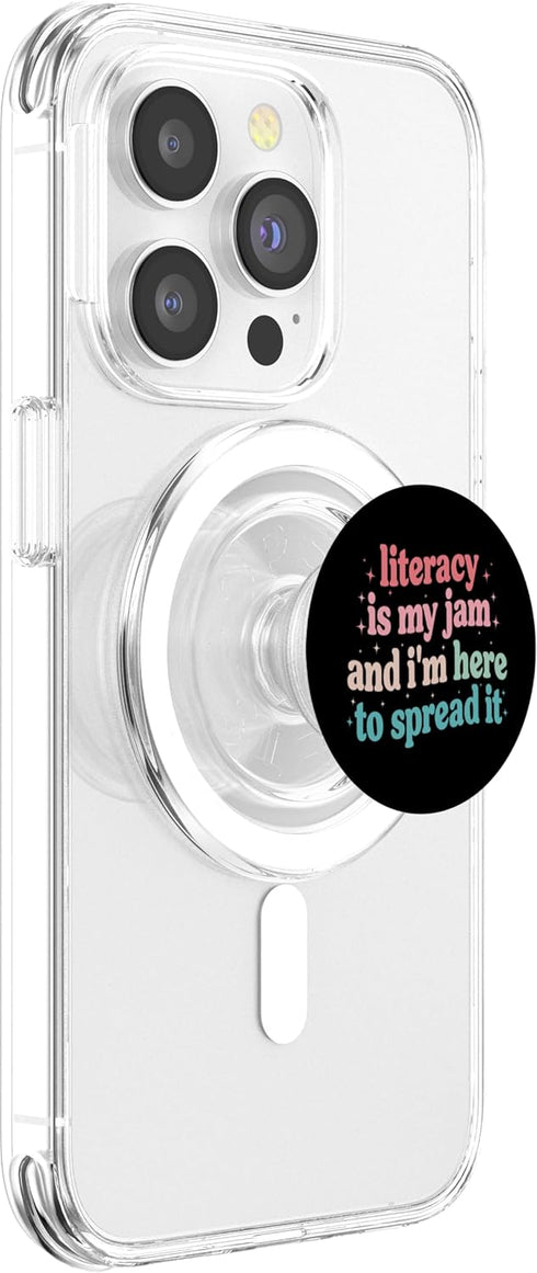 Retro Literacy Is My Jam Teacher Literacy Advocacy Literacy is My Jam and I'm Here to Spread it PopSockets PopGrip