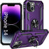 ADDIT Phone Case for iPhone 14, with Stand Ring, Military Grade Heavy Duty Protection, Purple