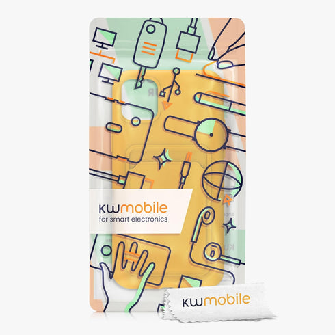 kwmobile Case Compatible with Apple iPhone 11, TPU Phone Cover with Credit Card Holder, Radiant Yellow