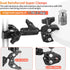Double Clamp Mount Bracket with 360° Ballhead Magic Arm, Umbrella Holder Clamp Pole Clamps Brackets, Super Clamp Camera Clamp Mount for Umbrella, Tripod Clamp Mount for Cross Bar, Desktop, Light Stand