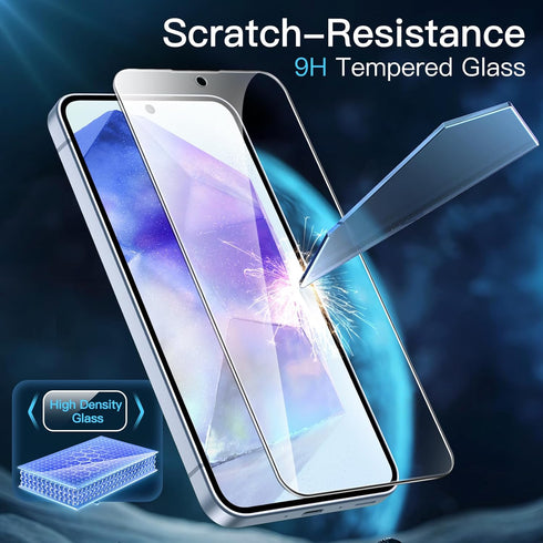 JETech Screen Protector for Samsung Galaxy A55 5G, 6.6-Inch, 9H Tempered Glass Film, HD Clear, Anti-Scratch, 3-Pack