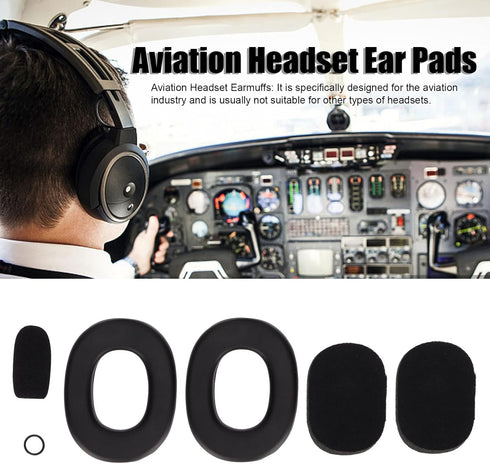 Aviation Pilot Headphones Ear Pads, Replacement Noise Reduction Protective Headset Earmuffs, for David Clark, for Avcomm, for Pilot USA, Soft Silicone and Foam