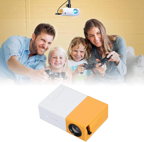 Mini Projector, 1080P Full HD Video Projector for Outdoor Home Theater, Hifi Stereo Speakers, HDMI, USB, AV
