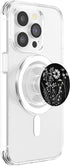 Wildflower Floral Design Feminine Black PopSockets MagSafe PopGrip for iPhone