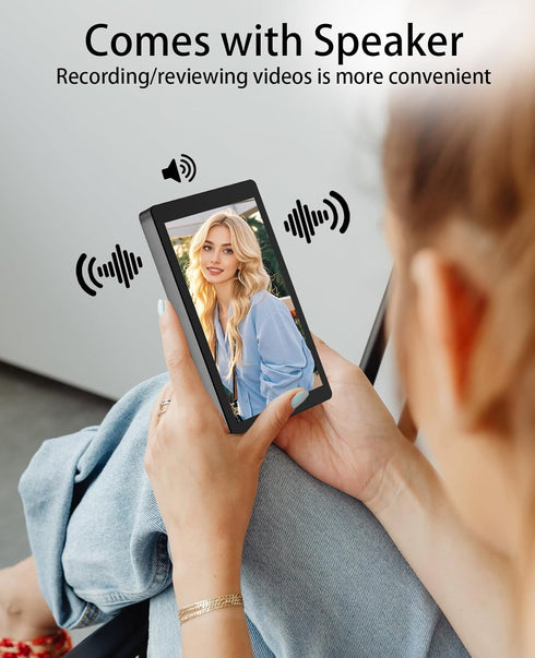2000mAh 3-Level 4K/30FPS FLATIC Selfie Monitor Screen for iPhone & Android, Back Camera Vlog Selfie Monitor