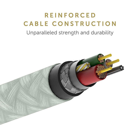 Native Union Belt Cable USB-C to Lightning, 10ft Ultra-Strong Reinforced Cable for iPhone 14 and Earlier (Sage)