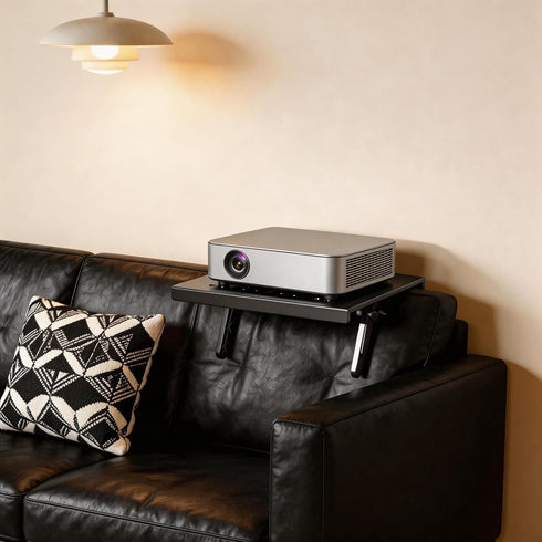 XULIONTS No Drill Projector Shelf, Adjustable Headboard and Sofa Projector Mount, Wall Mounted Shelf for Projector