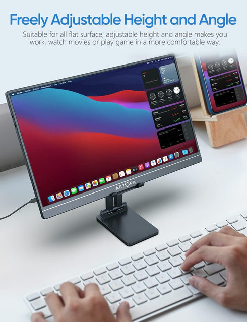 ARZOPA Cell Phone Stand, Adjustable Phone Holder for Desk, Foldable Design, Compatible with iPhone, iPad, Surface Pro