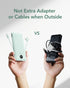 VEGER Portable Charger for iPhone - 10000mAh Slim Fast Charging USB C Power Bank with Built-in Cables, Travel Essential