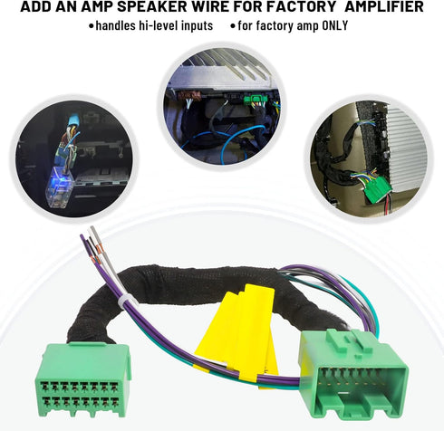 RED WOLF Add AMP Amplifier Subwoofer T Harness Wiring Speaker Connector Adapter Plug Compatible with 2014-2021 Chevy GMC Silverado Sierra Yukon Add an Amp Sub System to Factory Radio by RED WOLF