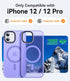 CANSHN Magnetic iPhone 12/12 Pro Case, Light Purple, Compatible with MagSafe, Translucent Matte Slim Shockproof