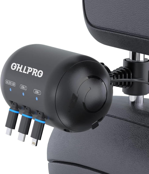 OHLPRO 3 in 1 Multi Car Backseat Charging Station Box Compatible with iPhone, Samsung, Uber, Lyft, Turo
