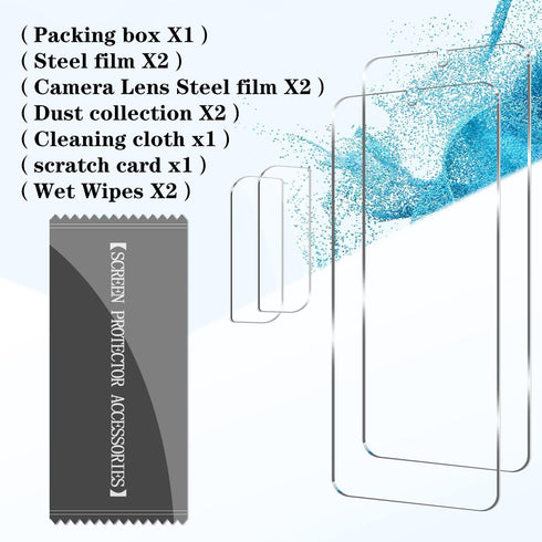 BIGFACE Galaxy S22 Plus Tempered Glass Screen Protector, 2 Pack, Anti-Scratch, Case Friendly, 9H Hardness